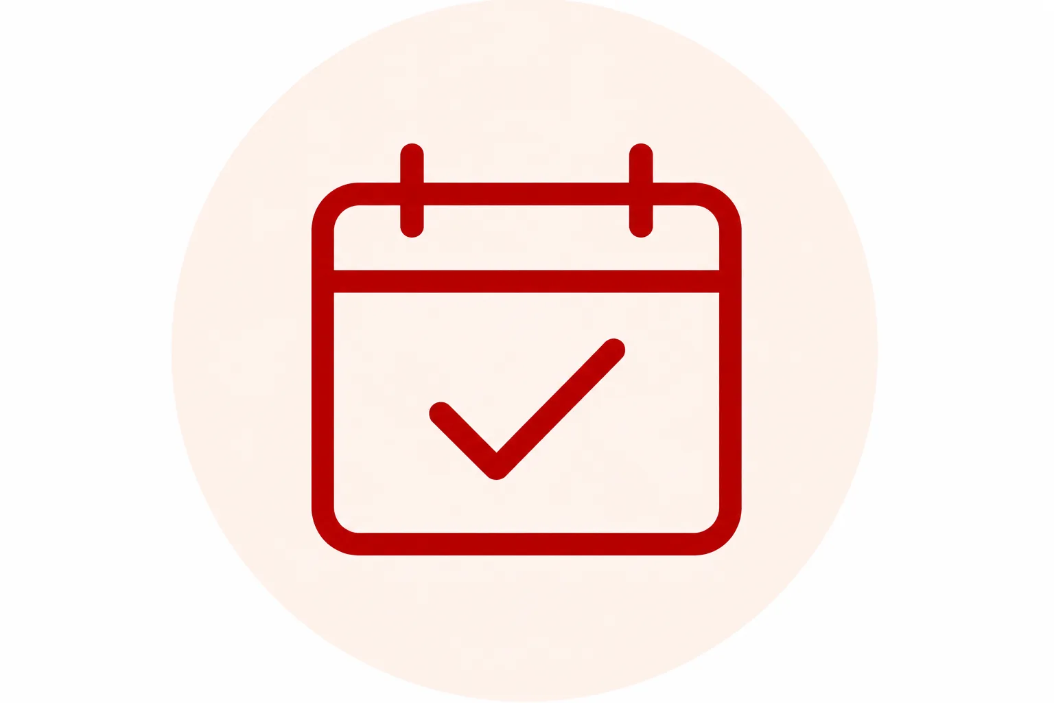 Calendar and check icon